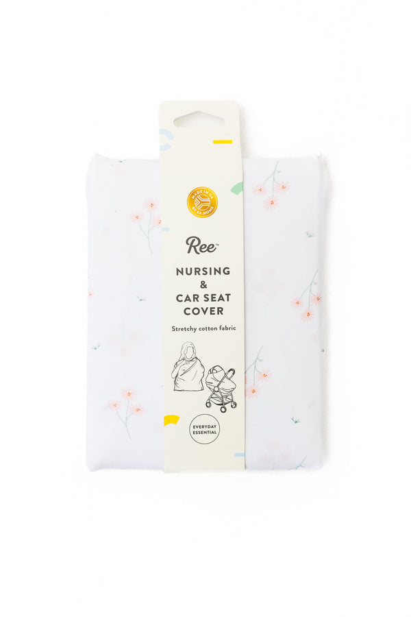 Multi-use Car Seat & Nursing Cover | Diasy & Pink Dot