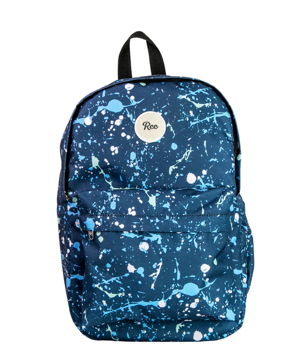 The Explorer Backpack | Navy Blue Paint Splatter