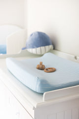 Cotton Stretch Changing Mat Cover | Blue & Ocean