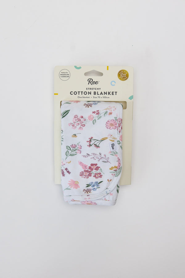 Cotton Stretch Baby Blanket | Floral