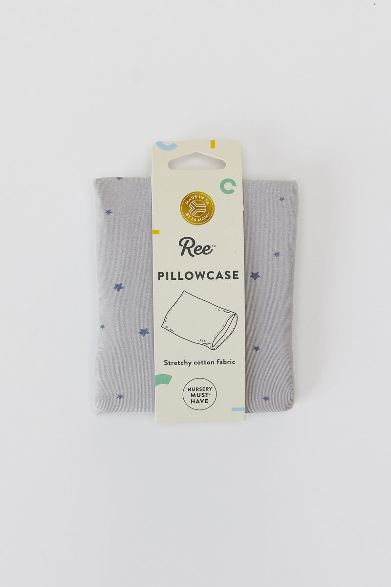 Cotton Stretch Pillowcase | Grey Star & Plain Grey