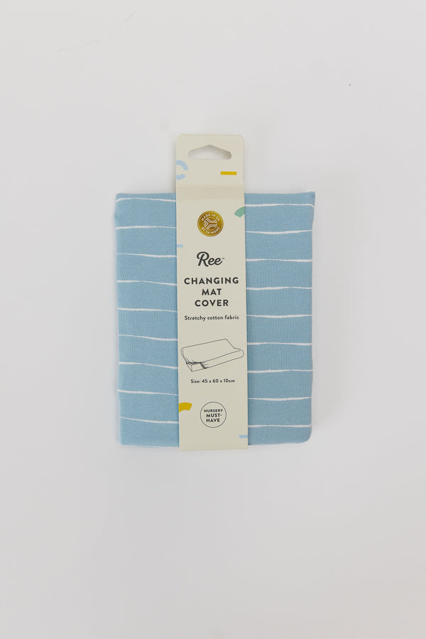 Cotton Stretch Changing Mat Cover | Blue & Ocean