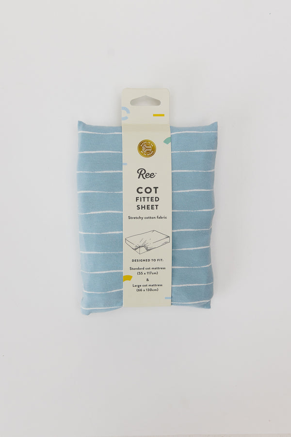 Fitted Cot Sheet | Blue & Ocean