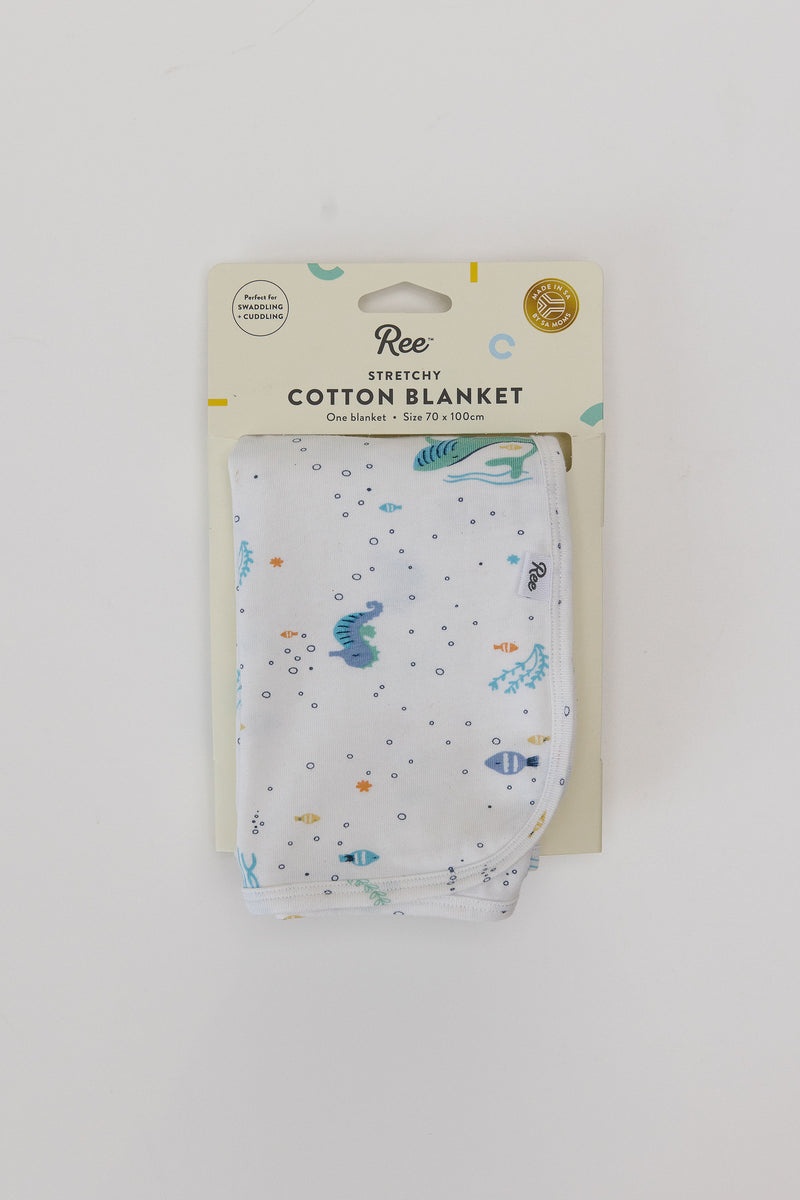Cotton Stretch Baby Blanket | Ocean